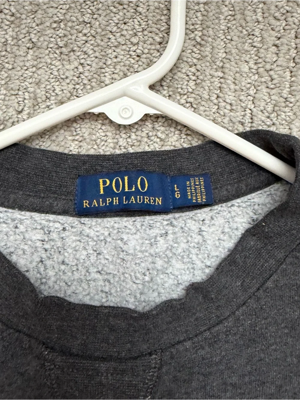 Ralph Lauren Charcoal Polo Bear Crewneck Sweatshirt - Picture 2 of 2